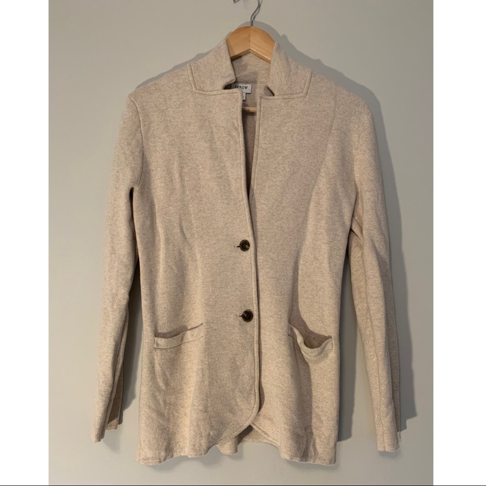 J. Crew Factory Sweater Blazer in Beige Size S
